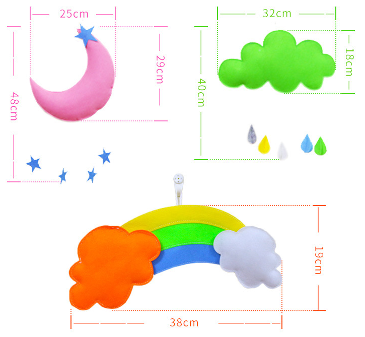 moon cloud rainbow decoration accessories